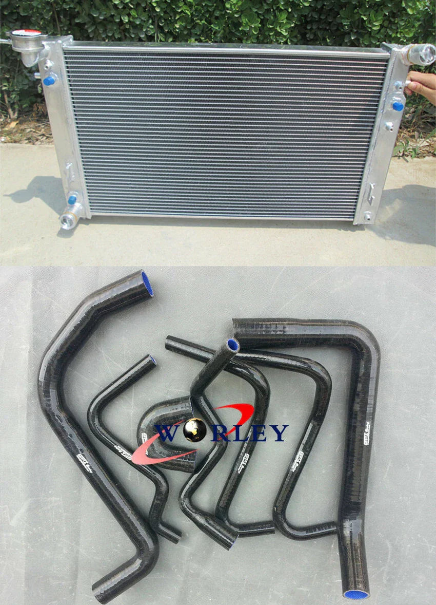 Aluminum Radiator & Blue Hose for Holden Commodore VT VX 3.8L V6 (97-02)