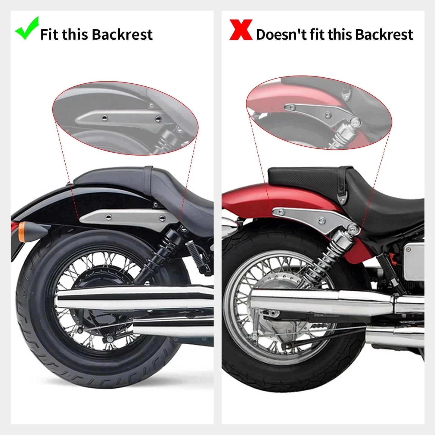 Backrest Sissy Bar Luggage Rack for Honda Shadow Phantom 750 (2010-2019)