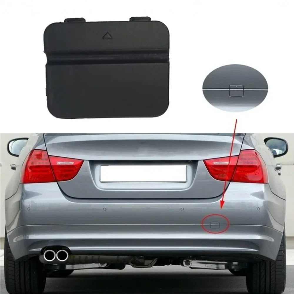 Rear Bumper Tow Hook Cap Cover Black for BMW E90 E91 328i 335i (2007-2013)