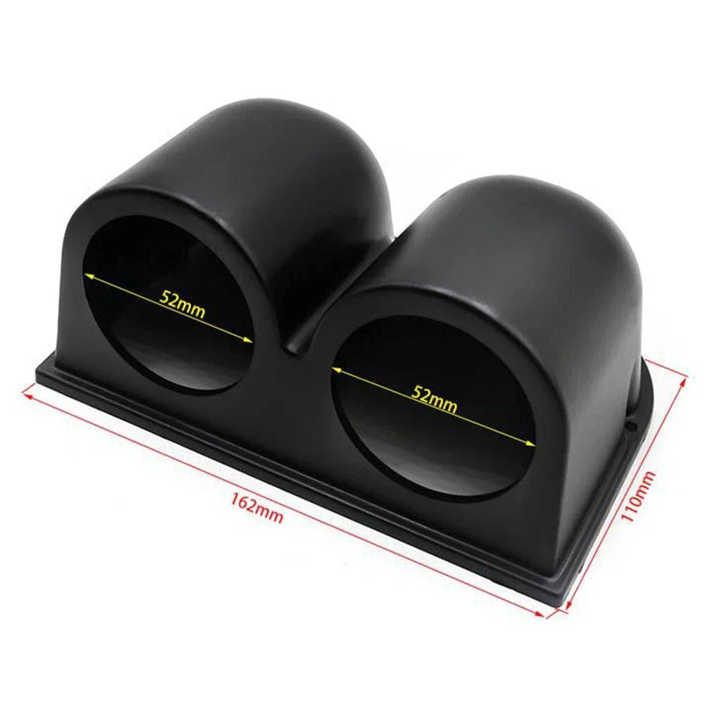 Black Dual Hole DASH Gauge Pod Car Meter Mount Holder Cup 2in 52mm for DASH Gauge Pod