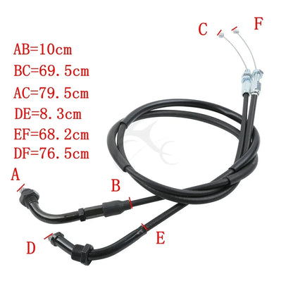 2x Throttle Cables for Honda CBR1000RR & CBR600RR (2004-2007) (2003-2012)