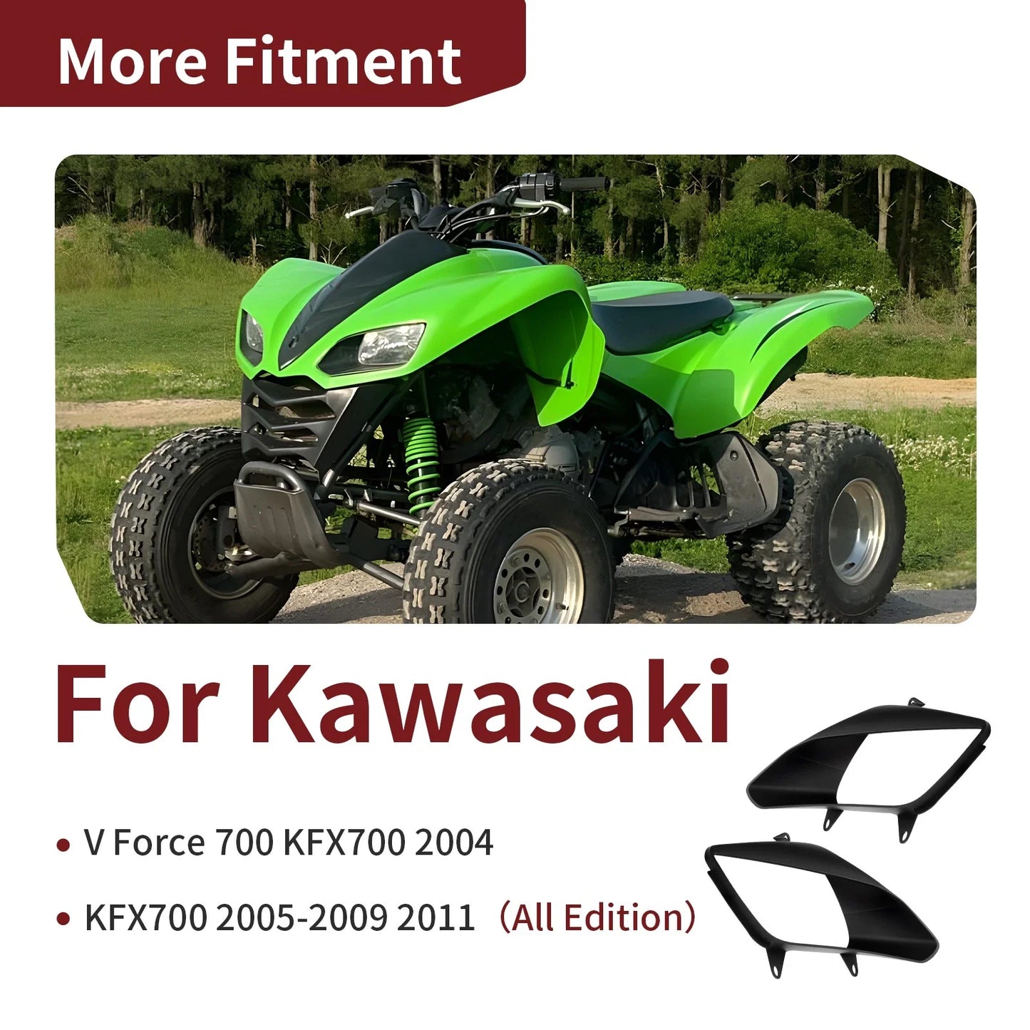 Right Left Head Light Cover Case for Kawasaki V Force 700 KFX700 (2004–2011)
