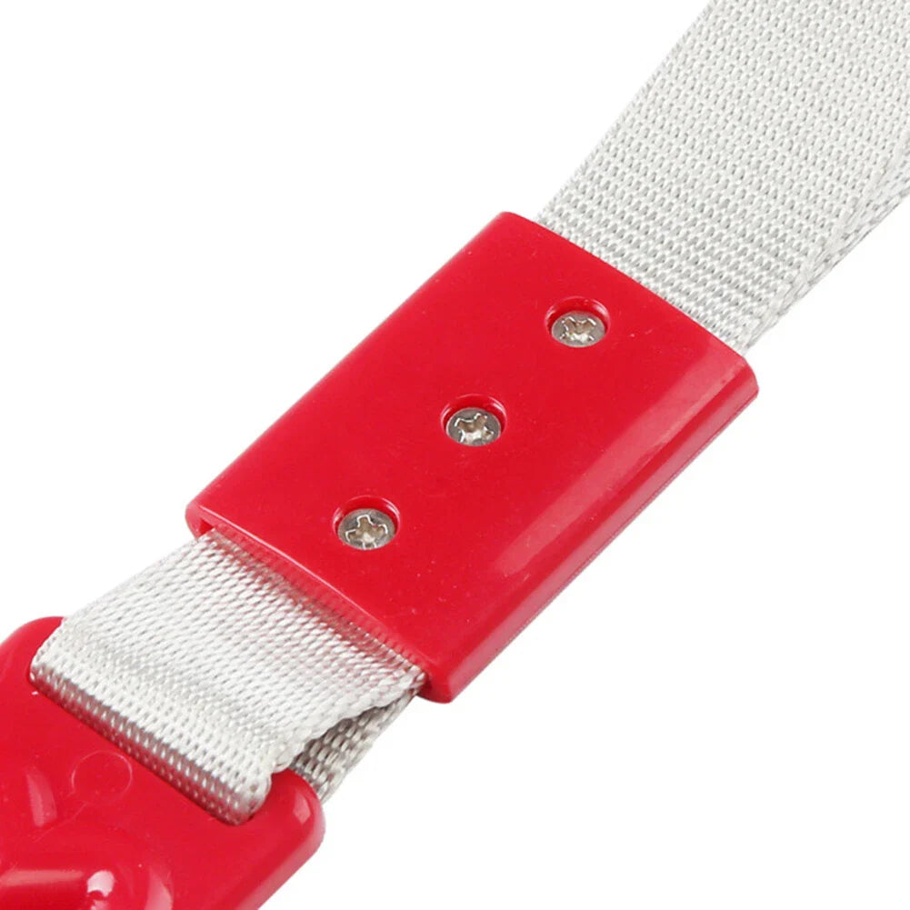 Sakura Shaped Ring Handle Strap for Train Bus - Silver & Red