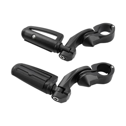 Matte Black 32mm Short Angled Highway Bar Engine Guard Pegs Mounts Footpegs
