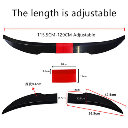 Glossy Black & Red Adjustable Rear Trunk Spoiler Lip for Universal Cars