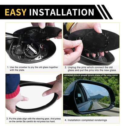 Heated Right Mirror Glass Replacement for Dodge Ram 1500 2500 (2010-2023)