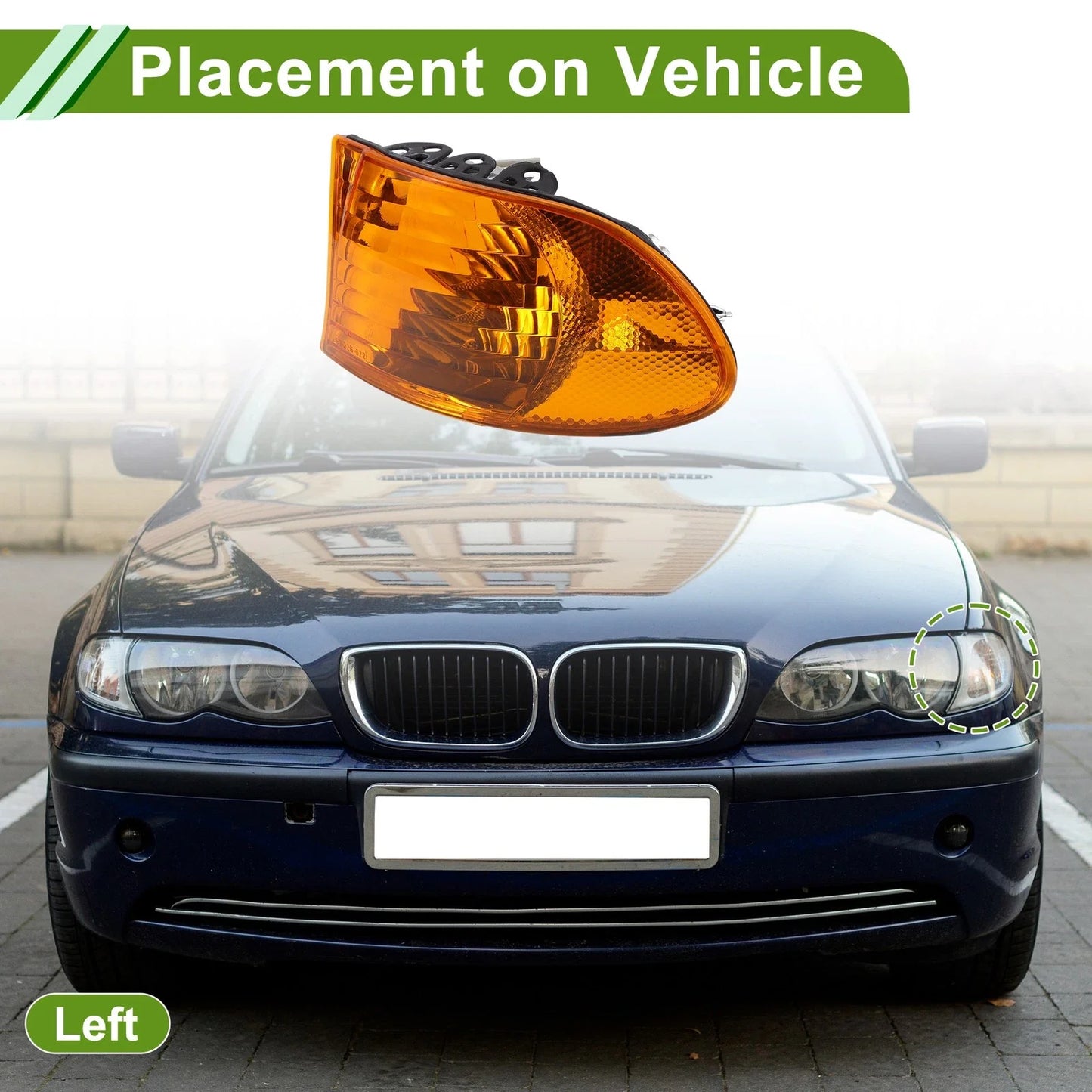 1 x Left Corner Signal Light Cover for BMW 7 Series (1999-2001)