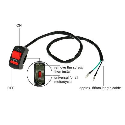 Handlebar Light Switch ON OFF Button for Universal Motorcycle ATV Bike