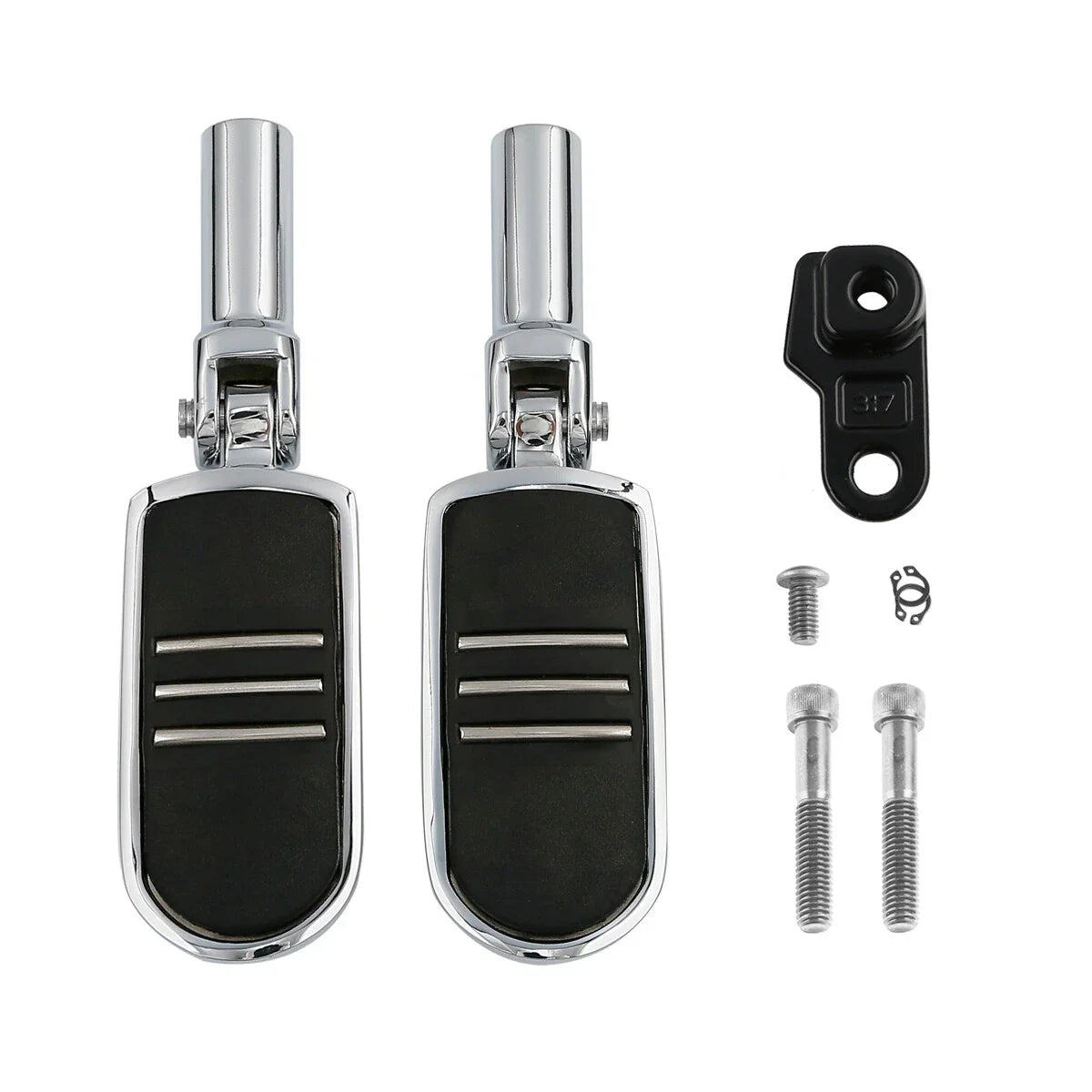 Chrome Rear Footpegs Mounts for Harley Softail FLS, FLSTSB (2012-2017, 2008-2011)