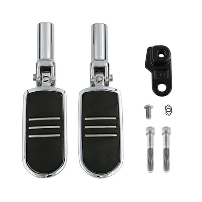 Chrome Rear Footpegs Mounts for Harley Softail FLS, FLSTSB (2012-2017, 2008-2011)