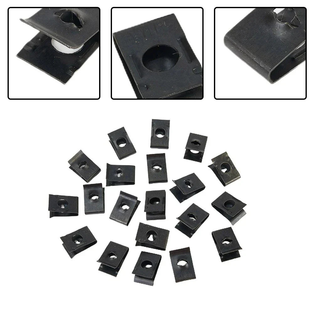 20x Metal U-Type Clips for Car Bumper Fender Trim Panel Fastener