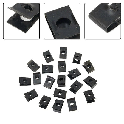 20x Metal U-Type Clips for Car Bumper Fender Trim Panel Fastener