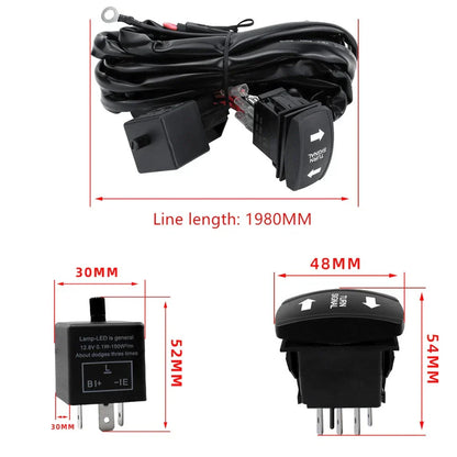 Turn Signal Wiring Harness & Relay Fuse for UTV ATV Polaris RZR, Maverick X3, Talon