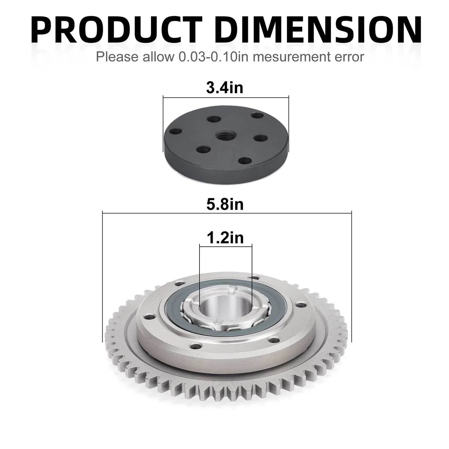 One Way Starter Clutch Bearing Gear Kit w/ Puller for Yamaha Raptor 660R (2002–2003)