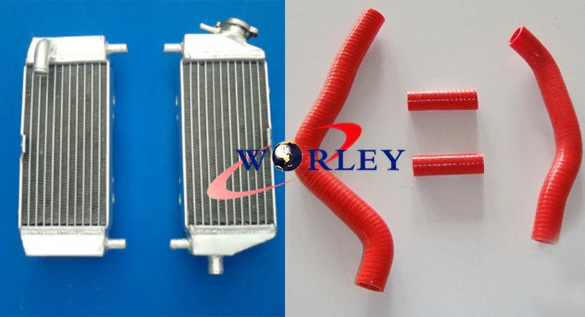 Aluminum Radiator + Green Hose for Kawasaki KX125 (2003-2008)