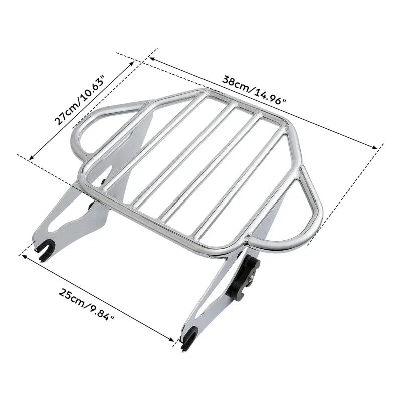 Backrest Sissy Bar Luggage Rack Docking for Harley Road Glide (2009 - 2013)