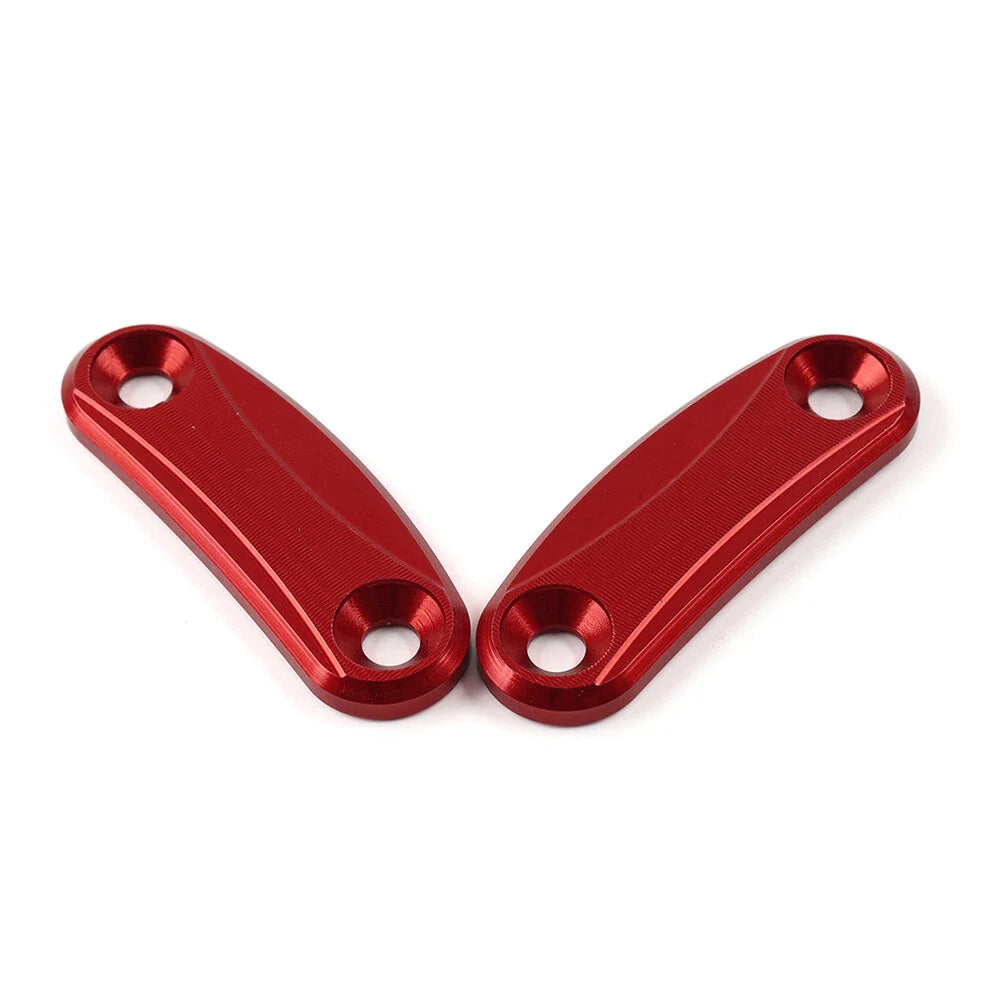Red Rearview Mirror Block Off Base Plates Cover for Kawasaki ZX-10R (2011-2015)