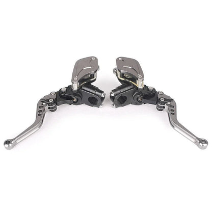 Black Clutch Brake Levers & Master Cylinder Reservoir for Motorcycle 22mm