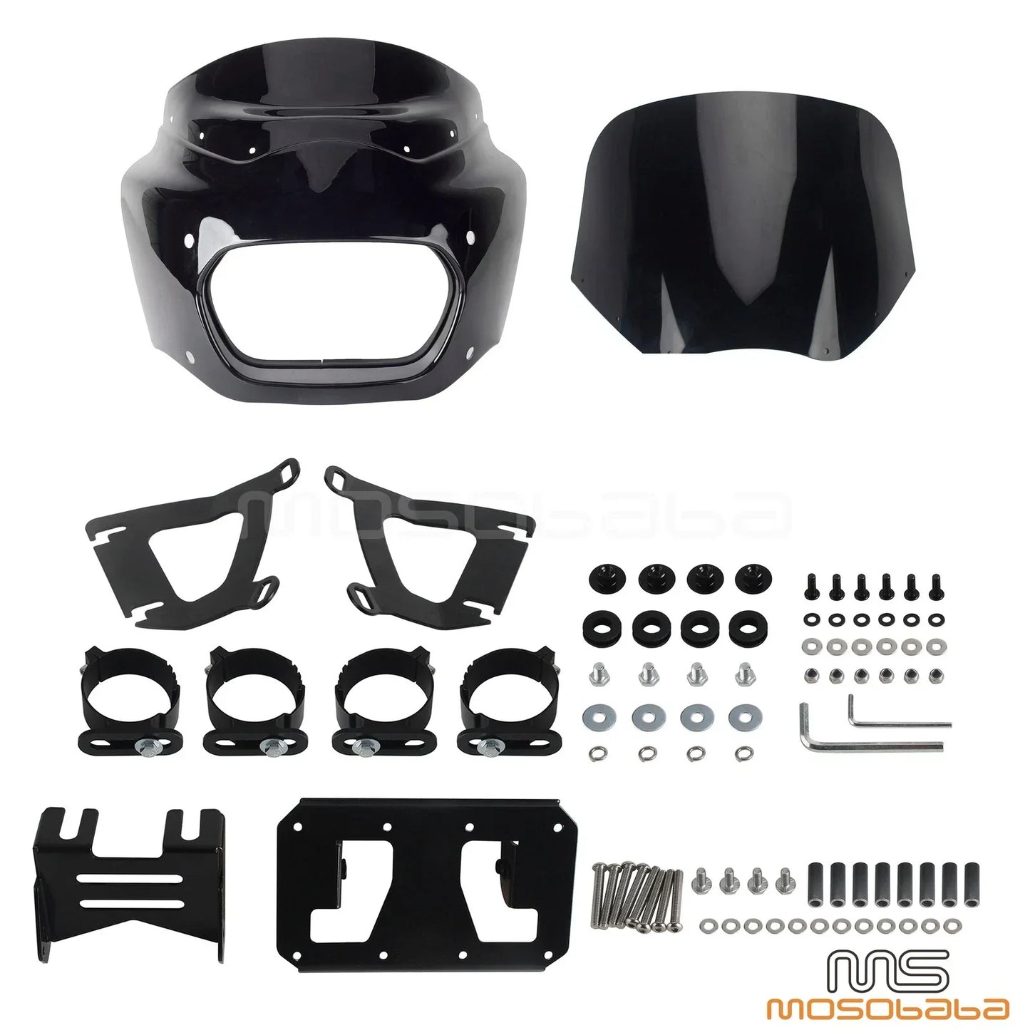 Fairing Windshield w/Dual Lighting Bracket for Harley Fat Bob 114 FXFBS (18-24)