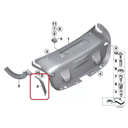 ABS Tail Light Gutter Cover for BMW F30 3 Series (2011–2018)