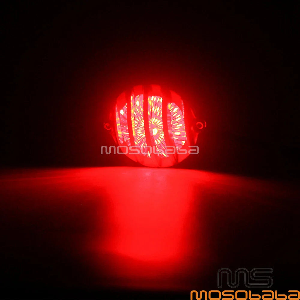 Finned Grill Tail Light for Harley, Honda, Yamaha, Suzuki, Kawasaki