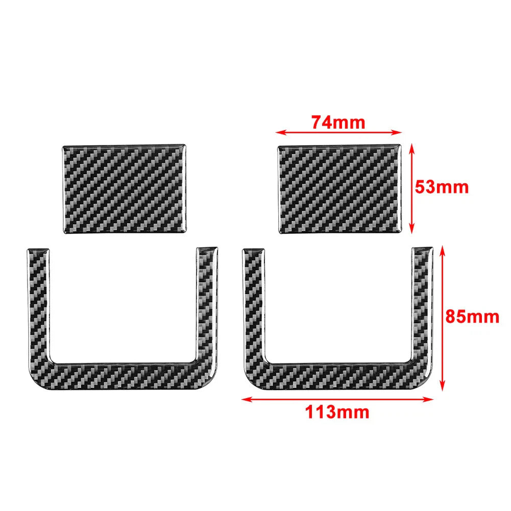 4x Carbon Fiber Rear Seat Adjustment Panel Cover for Toyota Tundra (14-21)