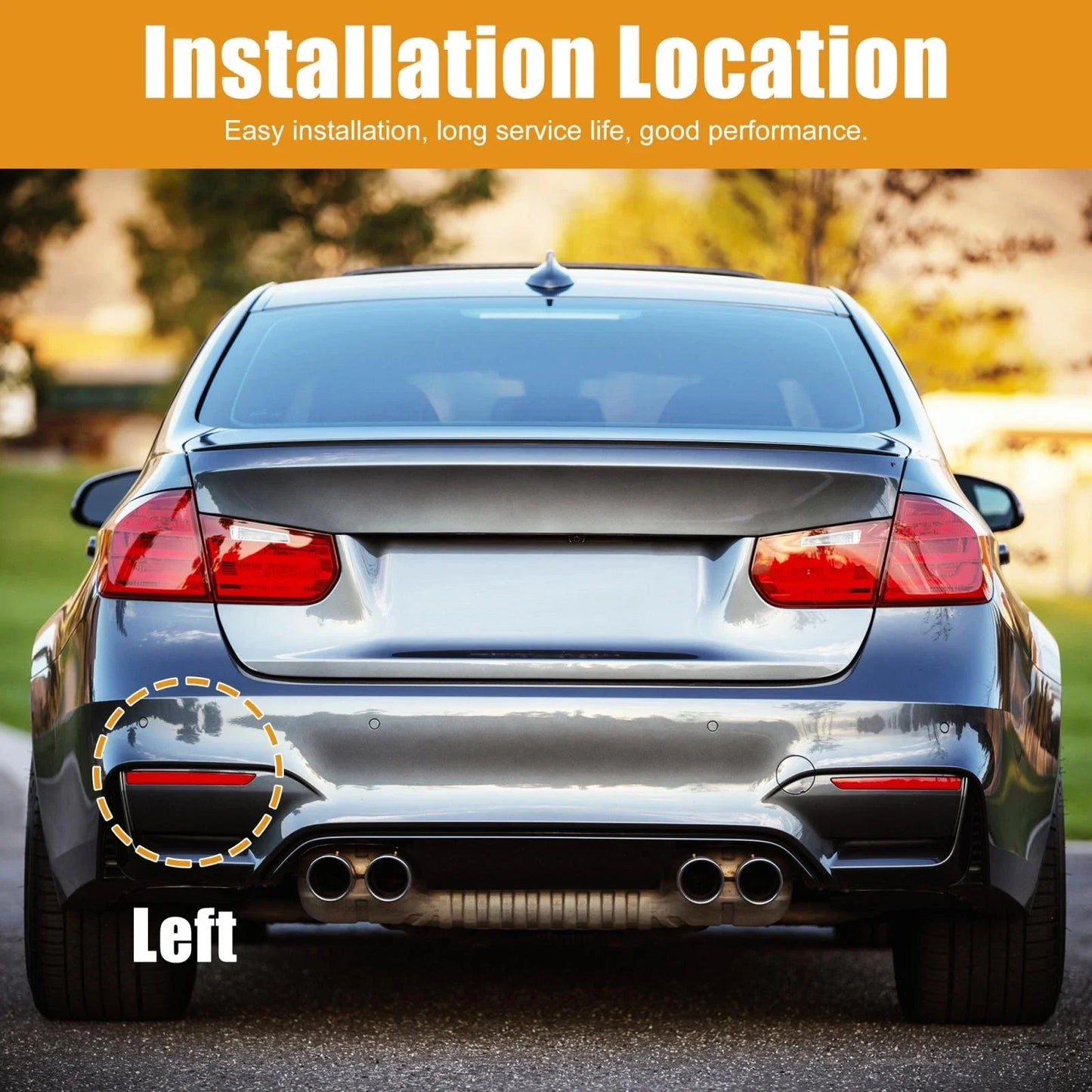Left Side Rear Bumper Reflector Cover - for BMW X3 (2015-2016)