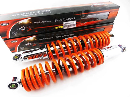 365mm JBS Orange/Chrome Shock Absorbers for Honda CR125M Elsinore (1973-1978)