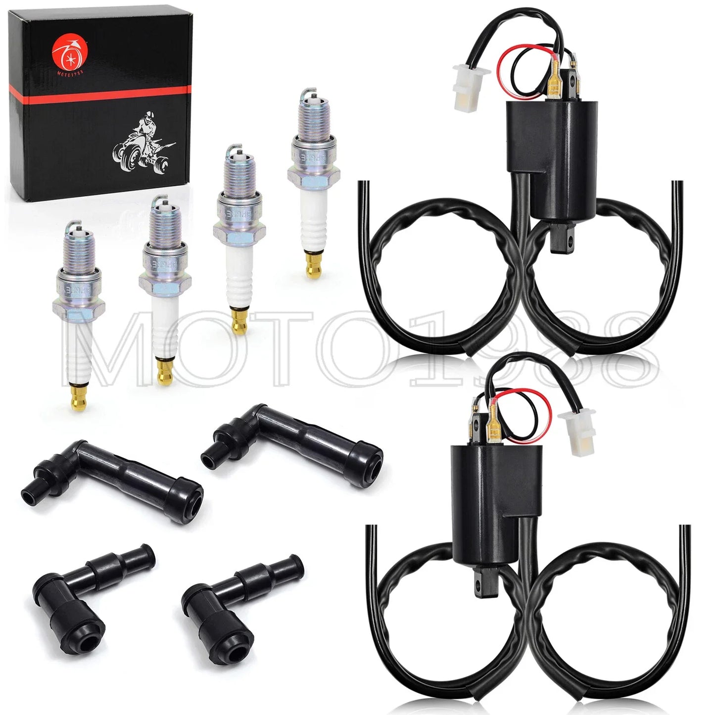 Ignition Coil Spark Plug with Caps for Yamaha XJ750 (1981–1983)