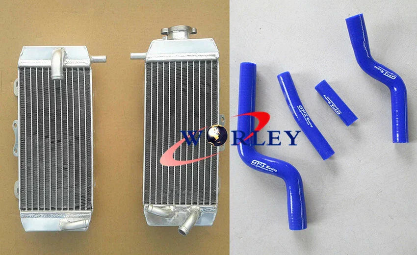Aluminum Radiator & Red Silicone Hose for Yamaha YZF250 YZ250F (2007-2009)
