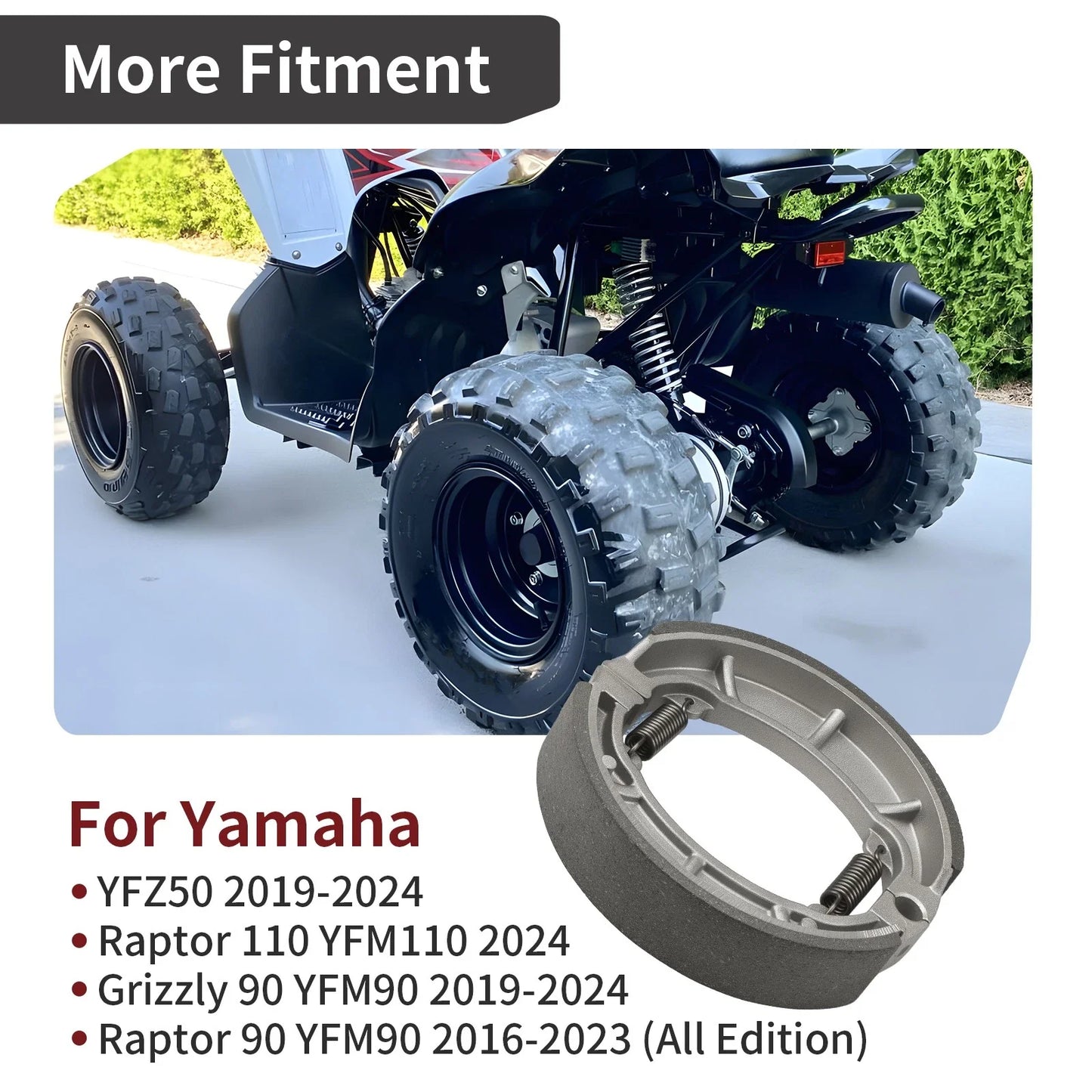 Rear Break Shoes for Yamaha Grizzly 90/ Raptor 90 110 YFZ50 (2003–2016)