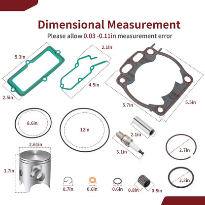 Top End Rubuild Kit STD 66.4mm Piston & Gasket for Yamaha YZ250X (2005–2024)