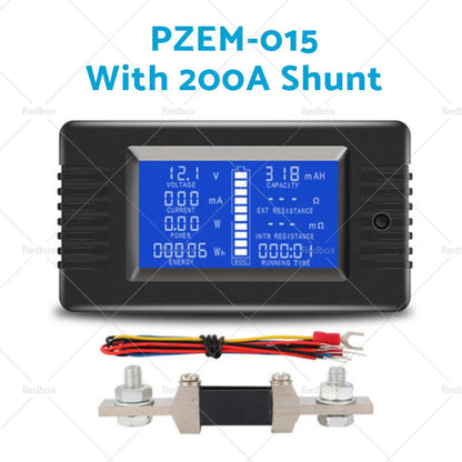 50-300A LCD Display 200V DC Battery Monitor Meter for RV System