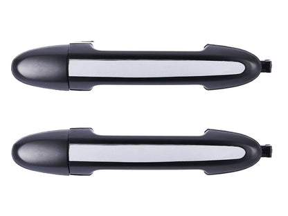 2x Rear LH+RH ChromeBlack Outer Door Handle for Hyundai Santa Fe CM (2005–2012)
