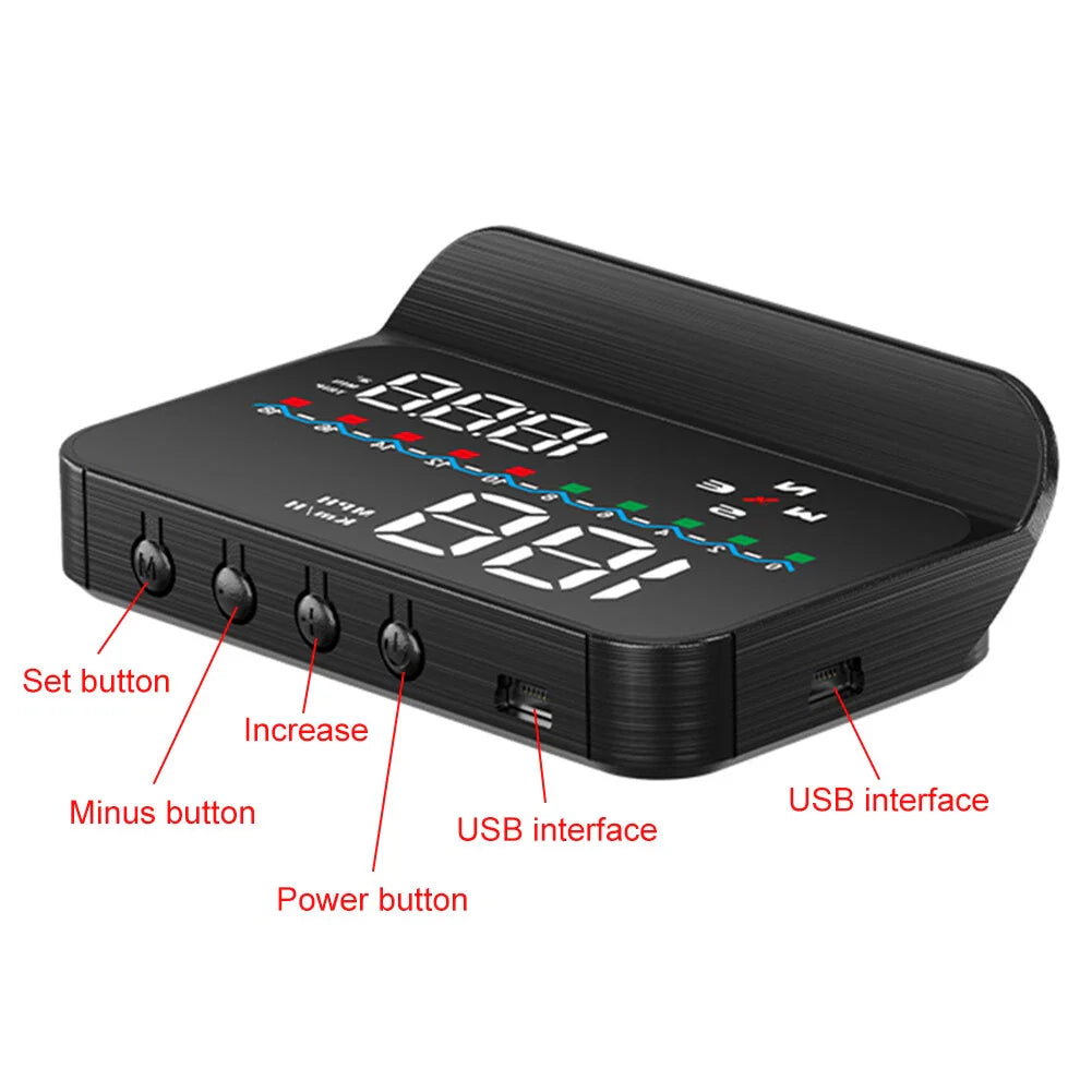 M19 GPS Car HUD Altitude Head-Up Display for Mileage & Fatigue Alert (2019-2023)