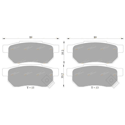 Rear Disc Brake Pads Set for Honda City/Civic/Concerto/CRX (1987-2019)
