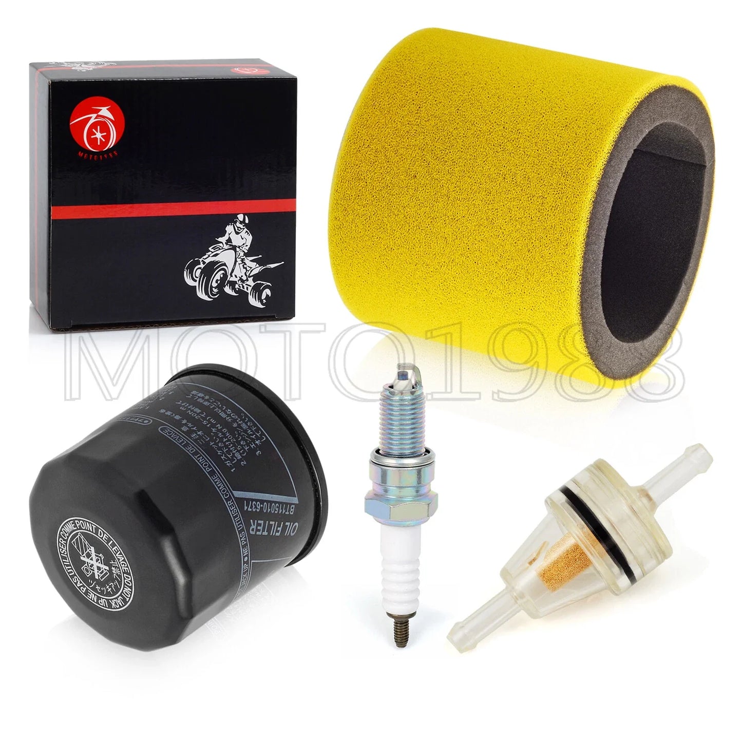 Air Filter Foam Oil Filter Spark Plug for Kawasaki KVF400 Prairie 4x4 (1997–2002)