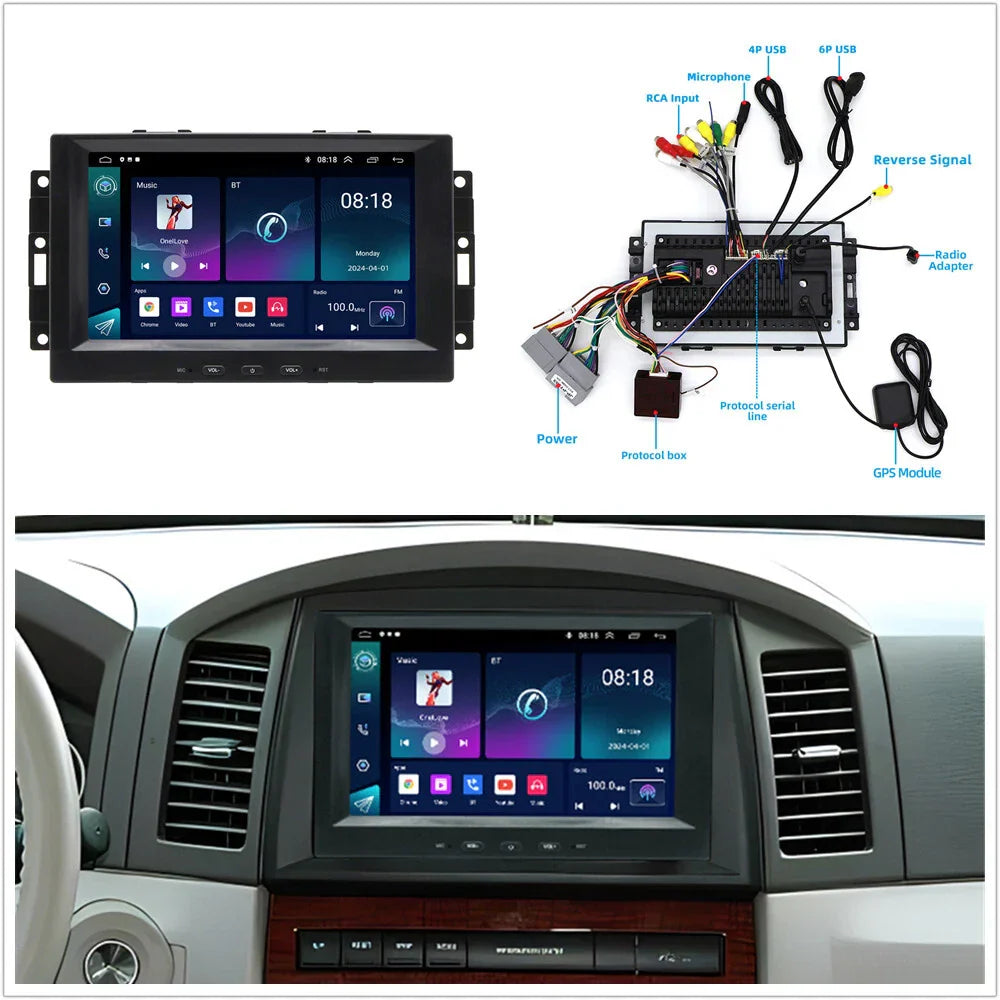 8" Car Stereo Radio GPS Navigation for Jeep Chrysler Dodge Durango (2004-2009)