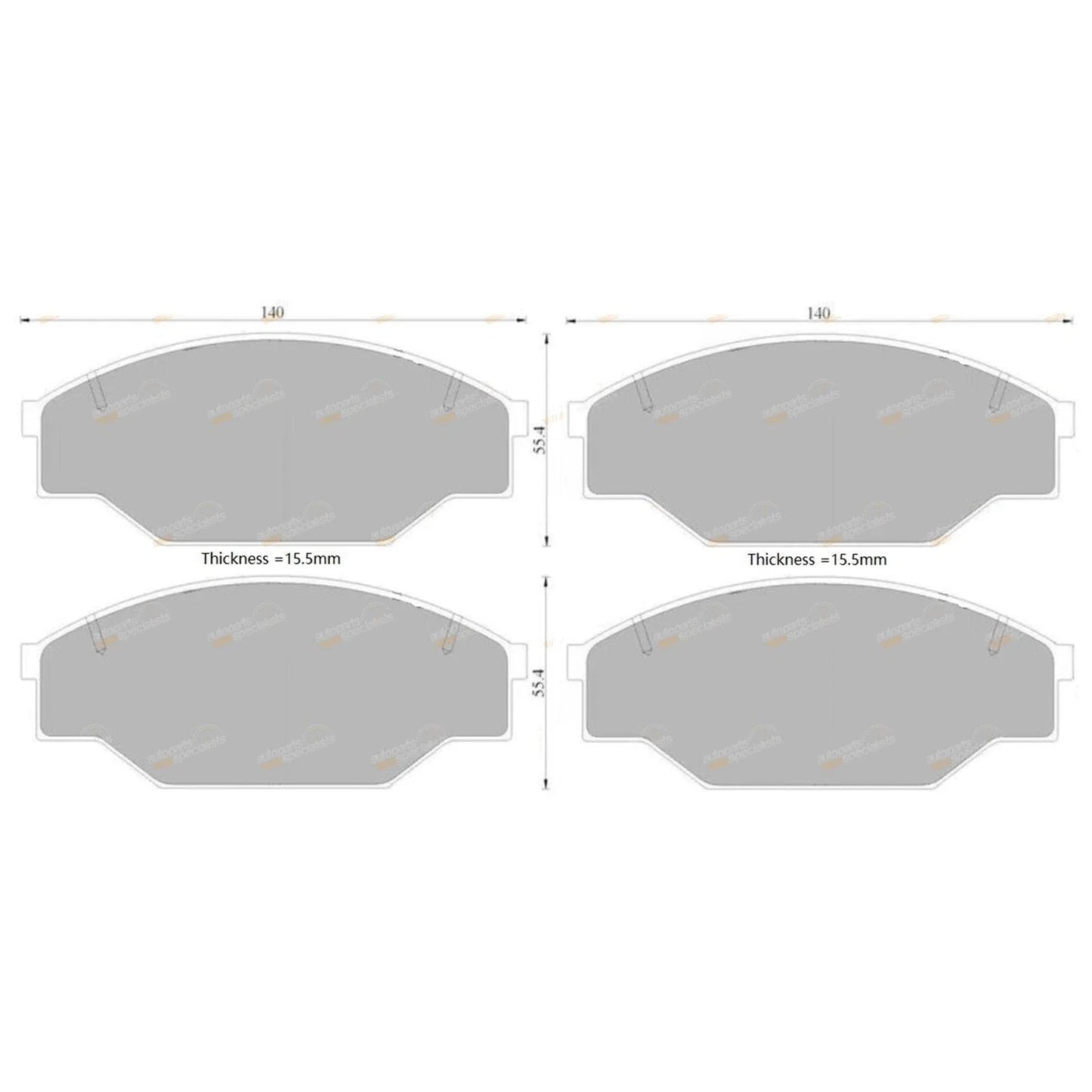 Brembo Front Disc Brake Pad Set Toyota Dyna LH80R 2.4L (1988–1992)
