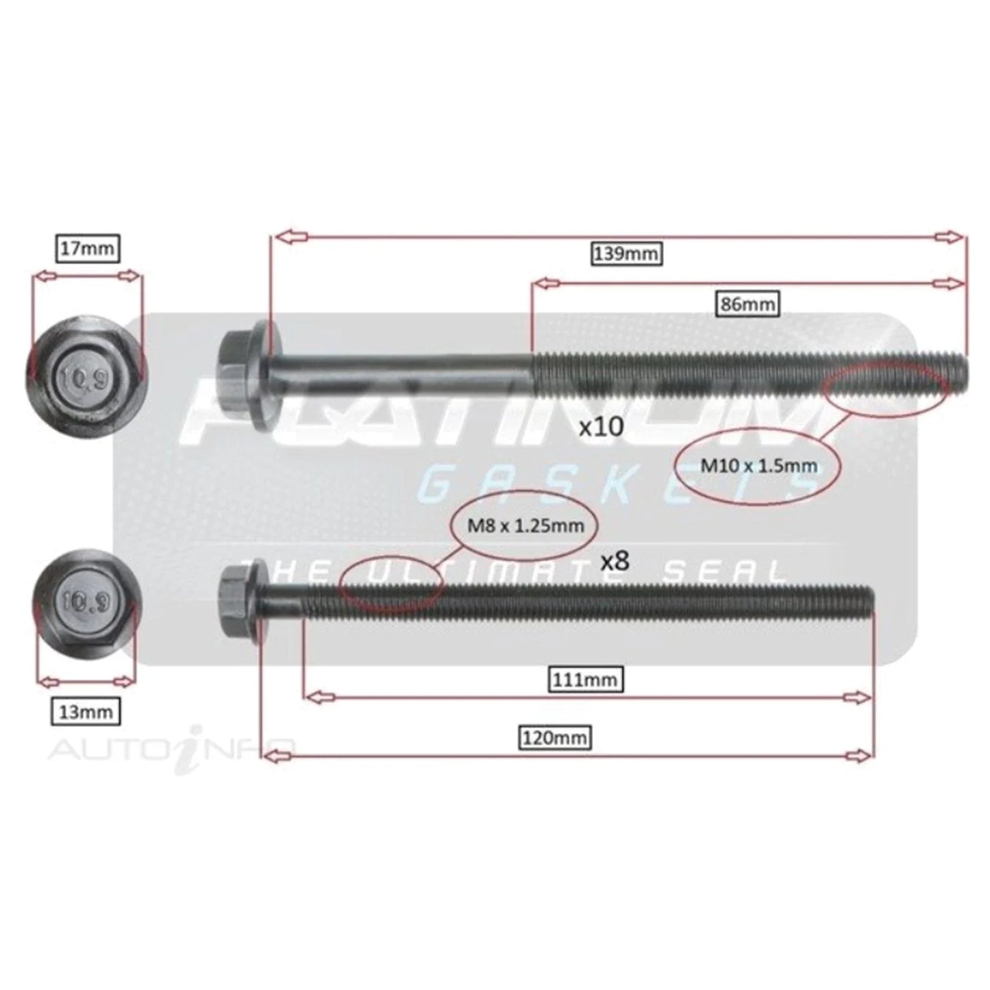 4 cyl 2.2L Engine Cylinder Head Bolt Set for Ford Transit VM CVRC (2012-2014)