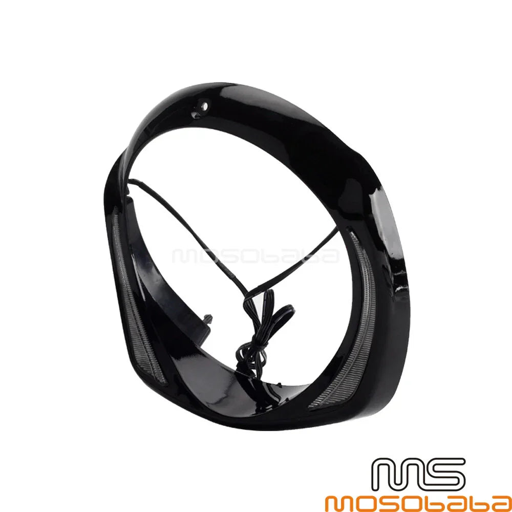 Black LED Headlight Bezel Trim for Harley Ultra Limited FLHTK (2014-2022)