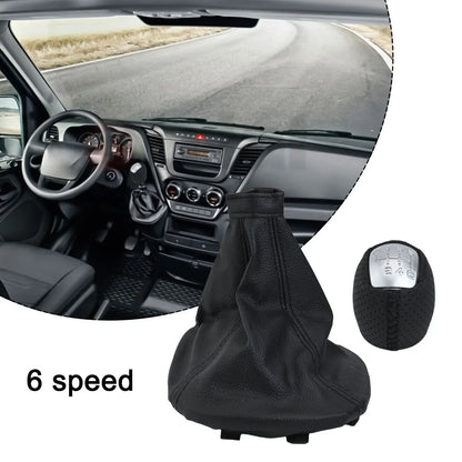 Black ABS Leather Gear Shift Knob Gaiter Boot for IVECO Daily V VI Series