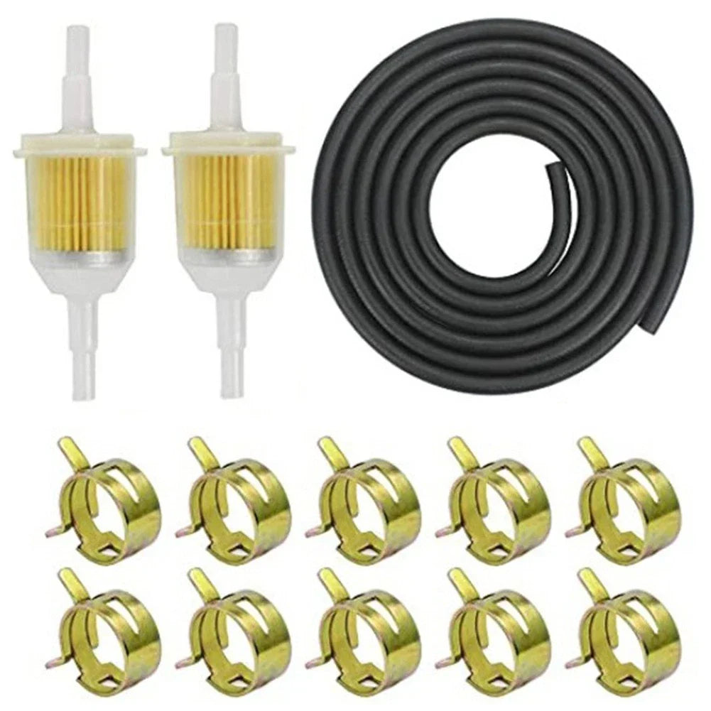 Small Engine Fuel Filter Kit for Motorcycle ATV Kart Pipes Clamps