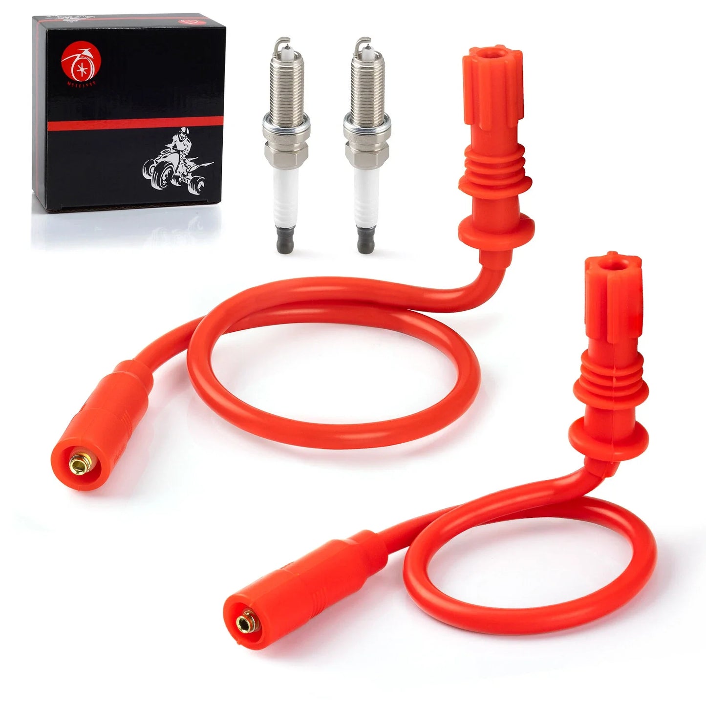 2 x Spark Plug & Cap & Wire Set for Polaris Sportsman 850 SP (2009–2013)
