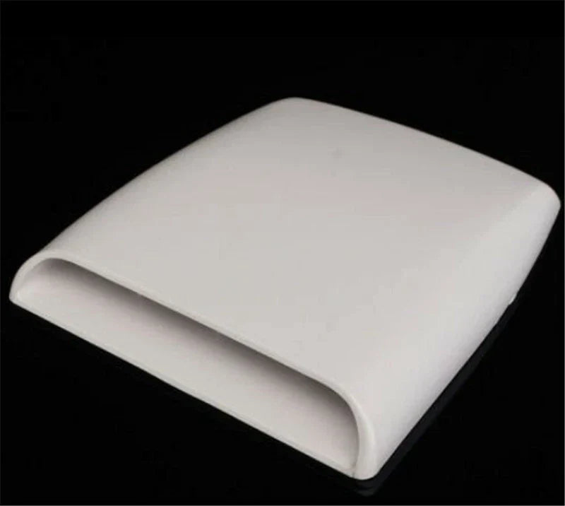 White Decorative Air Flow Intake Hood Scoop Vent Cover for Universal Cars