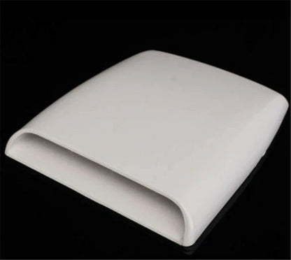 White Decorative Air Flow Intake Hood Scoop Vent Cover for Universal Cars