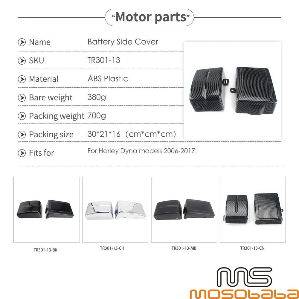 Battery Side Cover for Harley Dyna Low Rider FXDL Street Bob FXDB Fat Bob (2006-2017)