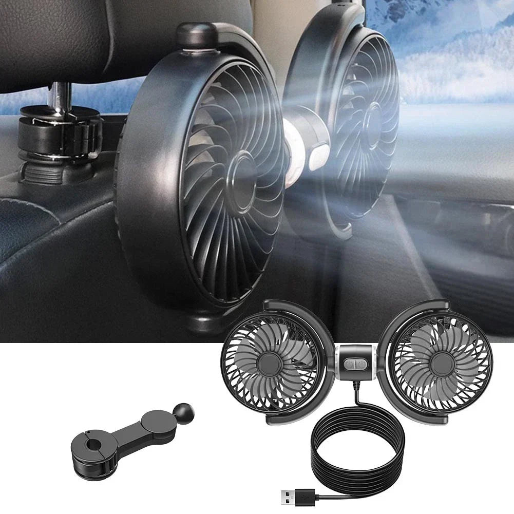 Travel Comfort Accessory USB Car Cooling Fan for All Vehicles