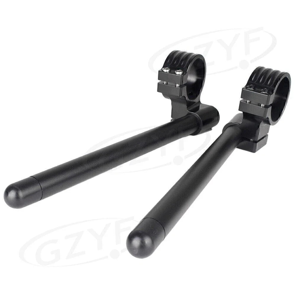 33mm Clip On Handlebar Fork Tubes for Universal Motorcycle - Black