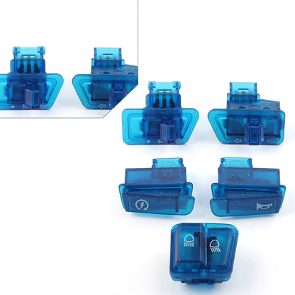 5Pcs Blue Turn Signal Headlight Ignition Horn Switch Caps for GY6 50-150cc